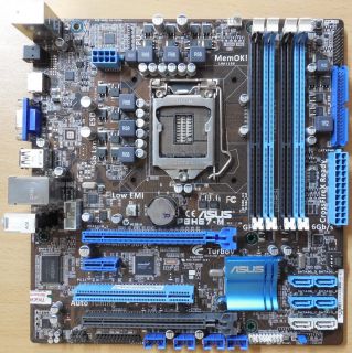 Asus P8H67-M Rev1.04 Mainboard +Blende Intel H67 Sockel 1155 DDR3 VGA HDMI* m754