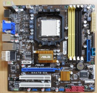 Asus M4A78-EM Rev1.03G Mainboard +Blende AMD Sockel AM3 AM2+ DDR2 VGA HDMI* m758
