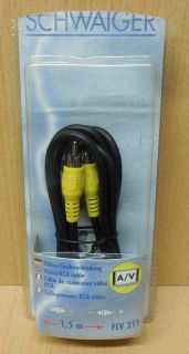 Schwaiger Cinch Video Kabel Koax Composite 1,5m Cinch Stecker - Stecker* so673