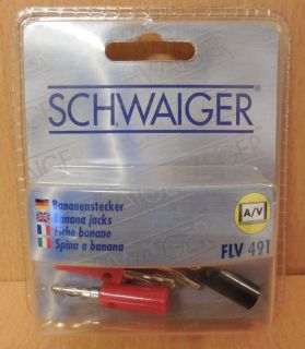 Schwaiger FLV491 4er Set Bananenstecker 4 Stück 2x rot 2x schwarz* so688