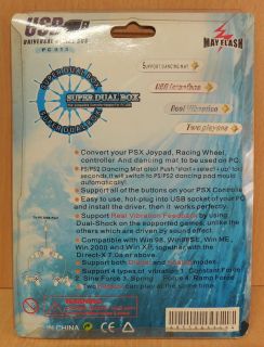 May Flash USB Super Dual Box Playstation 2 Adapter 2 Controller an PC* so698