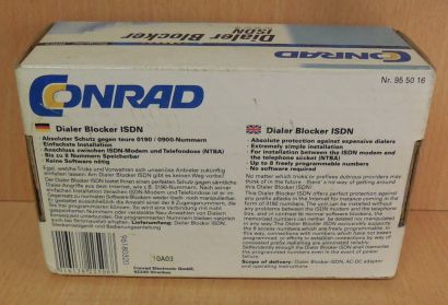 Conrad Dialer Blocker ISDN 95 50 16 zum Schutz gegen teure Nummern* so702