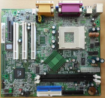 MSI MS-6378 Ver 1 Mainboard + Blende Sockel A 462 VGA Audio SD-RAM PCI CNR* m780