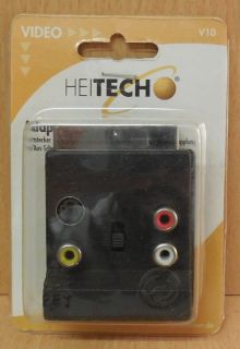 Heitech V10 Scart Adapter 3x Cinch Scart Stecker Kupplung Ein Aus Schalter*so748