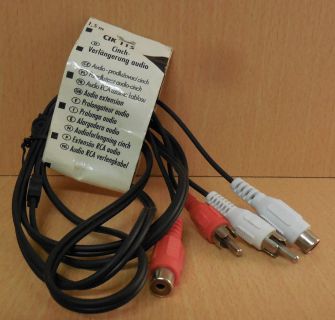 Schwaiger CIK115 Audio Cinch Verlängerung 1,5m Stereo 2xStecker 2xKupplung*so750