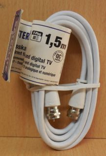 Skymaster 23705 Receiver Anschlusskabel SAT Kabel weiß 1,5m F Stecker* so751