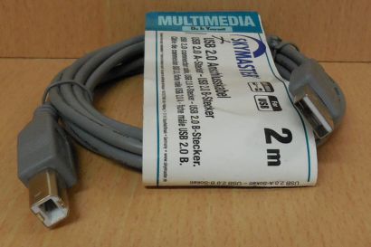 Skymaster 28273 USB 2.0 Kabel grau 2m Typ A Stecker Typ B Stecker* so768