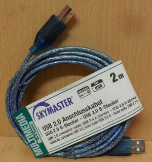 Skymaster 28274 USB 2.0 Kabel Blau 2m Typ A Stecker Typ B Stecker* so770