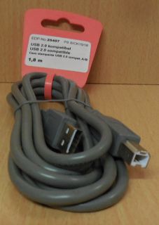 Vivanco PS B CK15 18 USB 2.0 Kabel grau 1,8m Typ A Stecker Typ B Stecker* so776