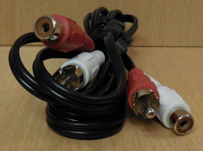 Audio Cinch Verlängerungskabel Kabel 1,5m Stereo 2x Stecker 2x Kupplung*so779