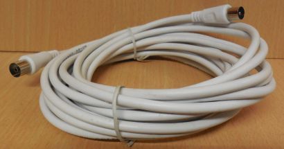 TV Radio SAT Antennenkabel Koax Stecker Koax Kupplung 5m weiß* so782