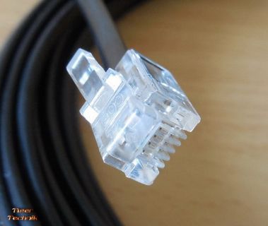 Telefon Kabel Modular 6m Länge schwarz Western RJ11 Stecker RJ11 6P4C* so01