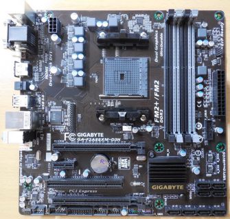 Gigabyte GA-F2A88XM-D3H Rev3.0 Mainboard +Blende AMD A88X Sockel FM2+ DDR3* m797