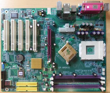 EPoX EP-8RDA3I Rev3.3 Mainboard+Blende Sockel A 462 nForce2 FSB 400 DDR AGP*m800