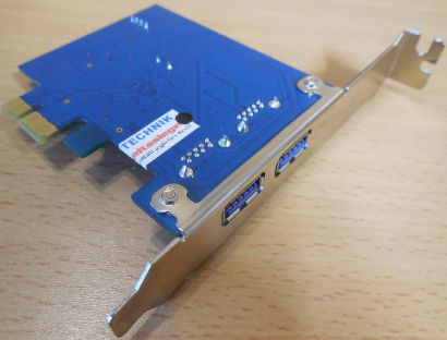 2 Port USB 3.0 PCIe PCI Express Karte Adapter Card NEC D720200F1 Chip blau* sk46