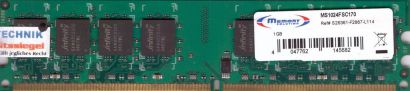 MemorySolutions MS1024FSC170 PC2-3200 1GB DDR2 400MHz S26361-F2887-L114 RAM*r408