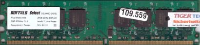 Buffalo Select D2U800C-2G BJ PC2-6400 2GB DDR2 800MHz Arbeitsspeicher RAM* r414