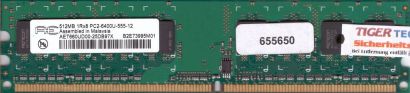 Aeneon AET660UD00-25DB97X PC2-6400 512MB DDR2 800MHz Arbeitsspeicher RAM* r419