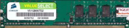 Corsair ValueSelect VS1GB667D2 PC2-5300 1GB DDR2 667MHz Arbeitsspeicher RAM*r460