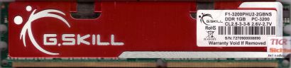 G.SKILL 2GB Kit 2x 1GB F1-3200PHU2-2GBNS PC-3200 DDR1 400MHz CL2.5 RAM* r503