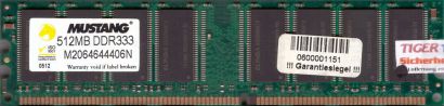 Mustang M2064644406N PC-2700 512MB DDR1 333MHz Arbeitsspeicher DDR RAM* r505