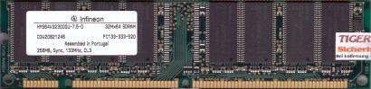 Infineon HYS64V32300GU-7.5-D PC133 256MB SDRAM 133MHz Arbeitsspeicher RAM* r535