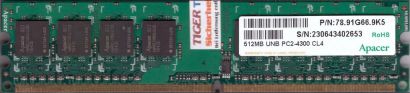 Apacer 78.91G66.9K5 PC2-4300 512MB DDR2 533MHz CL4 Arbeitsspeicher RAM* r536