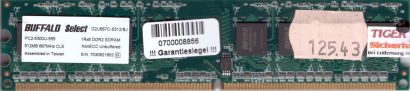 Buffalo D2U667C-S512 BJ PC2-5300 512MB DDR2 667MHz Arbeitsspeicher RAM* r549