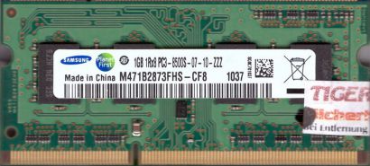 Samsung M471B2873FHS-CF8 PC3-8500 1GB DDR3 1066MHz SODIMM Arbeitsspeicher* lr08