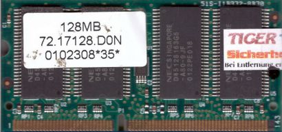 NEC 72.17128.D0N PC133 128MB SDRAM 133MHz SODIMM SD RAM Arbeitsspeicher* lr10