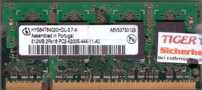 Infineon HYS64T64020HDL-3.7-A PC2-4200 512MB DDR2 533MHz SODIMM RAM* lr20