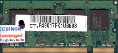 Elpida HP395317-532-ELG PC2-5300 512MB DDR2 667MHz SODIMM 9995293-008 A00LF*lr22