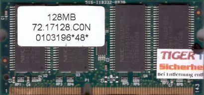 NEC 72.17128.C0N PC133 128MB SDRAM 133MHz SODIMM SD RAM Arbeitsspeicher* lr24