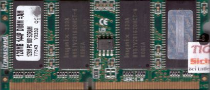 Transcend PC100 128MB 144P SDRAM 100MHz SODIMM SD RAM Arbeitsspeicher* lr36
