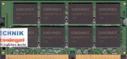 Kingmax MSGB63S-68KX3 PC133 256MB SDRAM 133MHz SODIMM SD Arbeitsspeicher* lr41