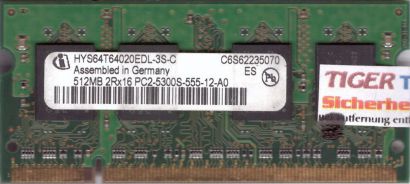 Infineon HYS64T64020EDL-3S-C PC2-5300 512MB DDR2 667MHz SODIMM RAM* lr50