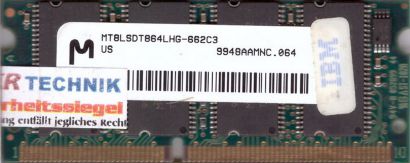 Micron MT8LSDT864LHG-662C3 PC66 64MB SDRAM 66MHz SODIMM SD Arbeitsspeicher* lr55