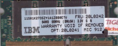Micron MT8LSDT864LHG-662C3 PC66 64MB SDRAM 66MHz SODIMM SD Arbeitsspeicher* lr55