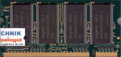Hynix HYMD232M646D6-J AA PC-2700 256MB DDR1 333MHz SODIMM Arbeitsspeicher* lr73