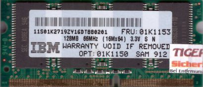 Samsung KMM466S1723T2-F0 PC66 128MB SDRAM 66MHz SODIMM IBM Arbeitsspeicher* lr75