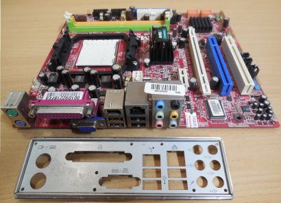 MSI MS-7327 Ver 1.1 K9AGM2 Mainboard +Blende Sockel AM2 PCIe DDR2 GbLAN VGA*m874