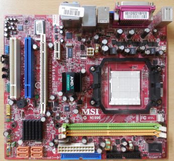 MSI MS-7327 Ver 1.1 K9AGM2 Mainboard +Blende Sockel AM2 PCIe DDR2 GbLAN VGA*m874