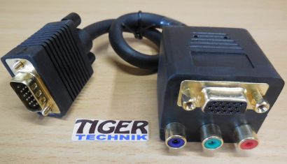 InLine 17316 VGA Adapter Kabel VGA Stecker auf 1x VGA Buchse + RGB Buchse* pz719