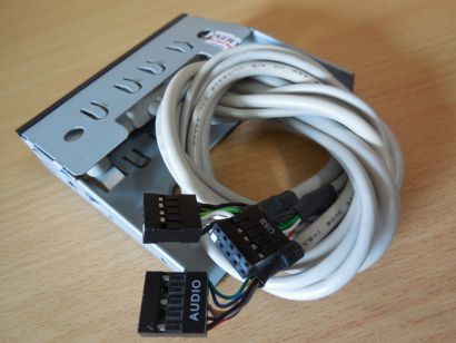 PC 3.5 Zoll USB FireWire Audio In Out Front Panel schwarz Computer* pz537