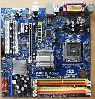 ASRock 4Core1600-GLAN M Rev1.02 Mainboard +Blende Intel G31 Sockel 775 DDR2*m899