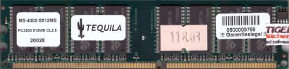 Tequila MS-4002-S512MB PC-3200 512MB DDR1 400MHz CL2.5 Arbeitsspeicher RAM* r672