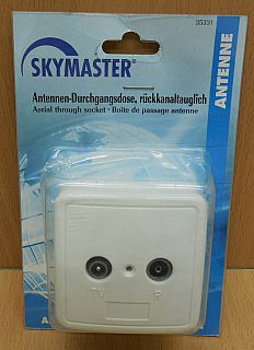 Skymaster 35331 Durchgangsdose 11db TV Radio Kabel DVB-T Antennendose* so801