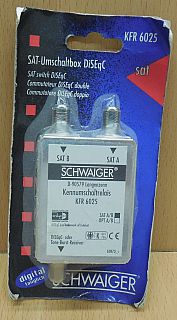 Schwaiger KFR6025 SAT Umschaltbox DiSEqC 2.0 Schalter Verteiler 2 auf 1* so803