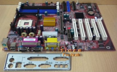 Elitegroup P4S5A/DX+ mit Blende- Sockel 478 Mainboard SD-Ram oder DDR-Ram *m90