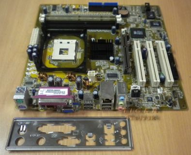 Asus P4SP-MX Rev. 1.00 Mainboard Sockel 478 AGP PCI LAN VGA + Blende* m266